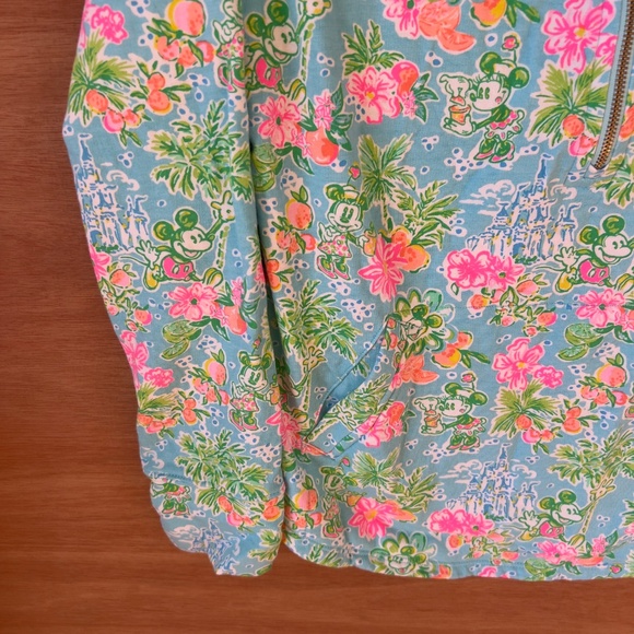 Lilly Pulitzer X Disney "Lilly Loves Disney" Ibiza Minnie Mickey zip pullover XS - Picture 2 of 8